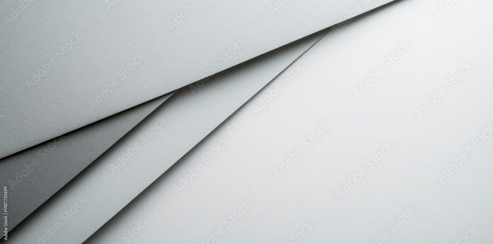 Poster a close-up view of smooth. flowing white paper curves against a soft. blurred background. creating a