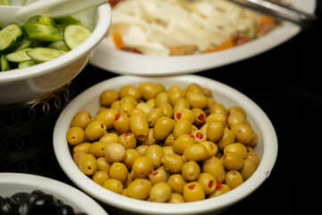 green olives in a bowl