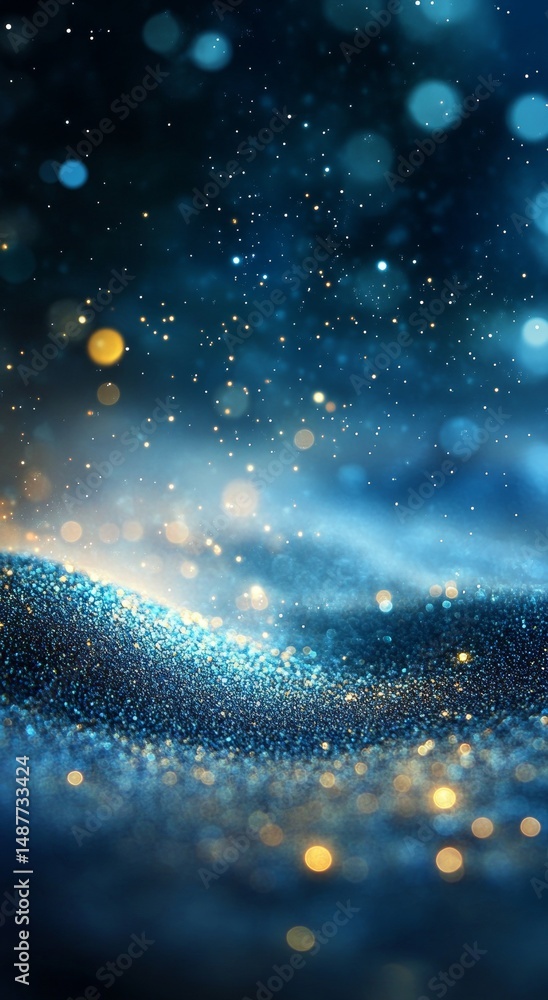 Poster blue light abstract is a key element in digital art for space background, tech design, and sci-fi co