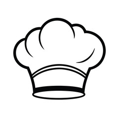 chef cap outline black vector