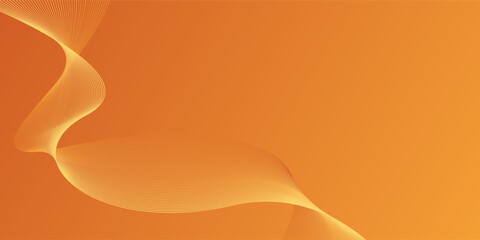 futuristic yellow glowing curve vector lines on orange background