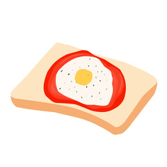 Flat design illustration of bread with various fillings 