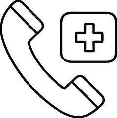 Phone with Medical Cross Icon - Vector Design.