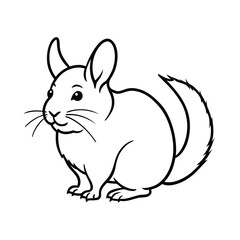 Fototapeta premium chinchilla pet sketch drawing vector