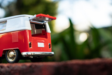 A toy car in the park. After edits.