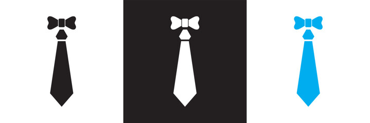 Necktie and Bow Tie icon. Vector illustration. isolated on white and black background. EPS 10