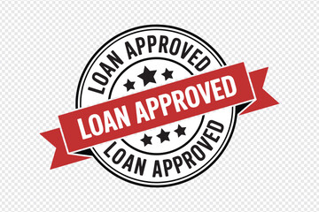 Loan Approved Stamp Icon Representing Financial Authorization, Banking Approval, and Credit Validation for Digital Artwork Editable Illustration Isolated on a Transparent Background