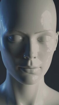 Visage de mannequin humano&iuml;de brillant en c&eacute;ramique blanche