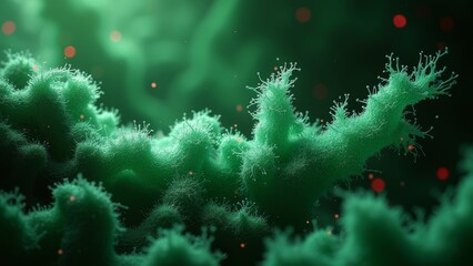 Green microscopic biological morphology