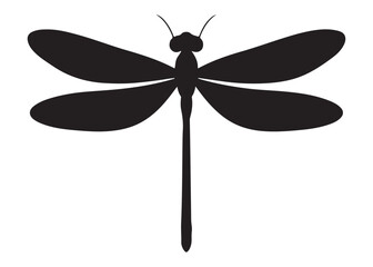 Dragonfly logo silhouette vector, Dragonfly logo icon vector design, simple black silhouette of a dragonfly, a black and white silhouette of a dragonfly vector style isolated on white background