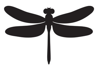 Dragonfly logo silhouette vector, Dragonfly logo icon vector design, simple black silhouette of a dragonfly, a black and white silhouette of a dragonfly vector style isolated on white background