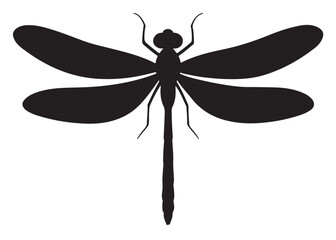 Dragonfly logo silhouette vector, Dragonfly logo icon vector design, simple black silhouette of a dragonfly, a black and white silhouette of a dragonfly vector style isolated on white background