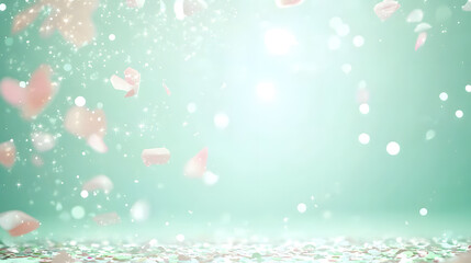 Celebrating spring joy pastel background digital art festive environment vibrant mint green theme