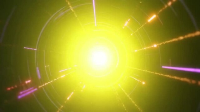 Yellow and Purple Starship Engine Energy Tunnel Background VJ Loop in 4K