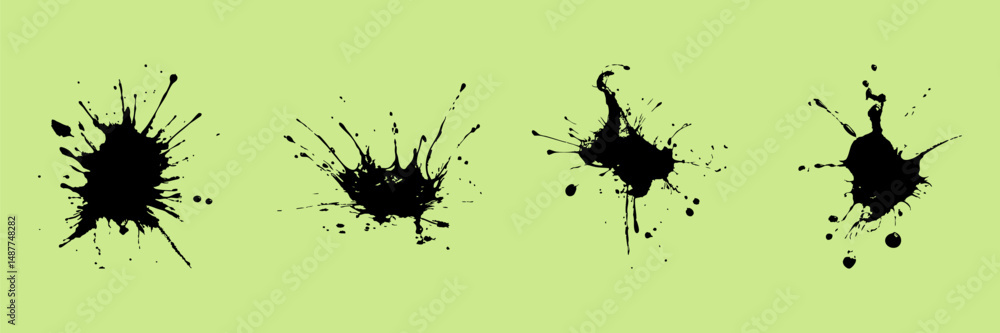 Poster ink splatter set. creative abstract art elements for design projects isolated vector illustration co