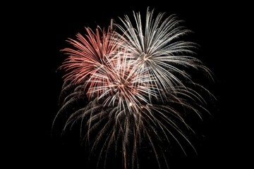 Nighttime Fireworks: A Trio of Exploding Stars in Dramatic Display