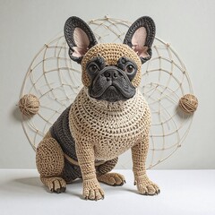 French Bulldog made of yarn