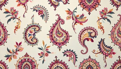 Subtle paisley print, soft muted color palette Elegant, seamless background texture , muted tones, curvy, subtle