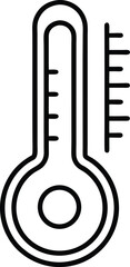 Vector icon of a thermometer showing temperature for hot and cold weather with Celsius and Fahrenheit scales 