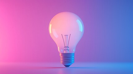 Lightbulb Idea with neon light 
