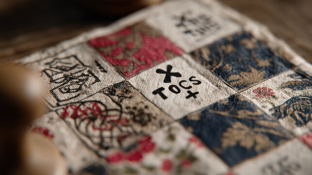 Chalk and charcoal inspired tic-tac-toe board