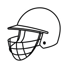 sports cricket helmet sketch outline vector
