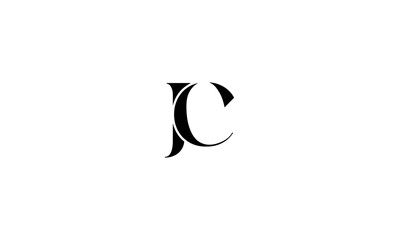 JC initial letter, monogram logo