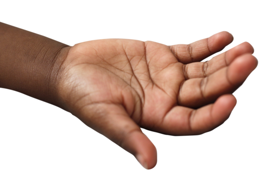 Open Hand Palm Up African Descent PNG Transparent