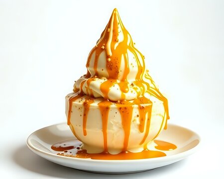 Golden Ice Cream Sundae Empire Lounge at Hotel Vancouver Vanilla ice cream covered in edible 24K gold rare chocolate, and topped with a Louis XIII cognac drizzle