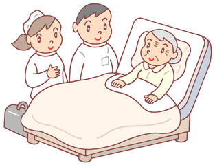 介護のイラスト - 訪問診療・訪問看護・主治医・訪問看護師