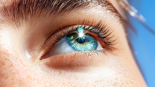 Close-up of a Beautiful Blue Eye