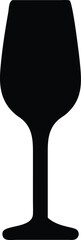 A wine glass is shown with a full glass of wine in it. The wine glass is tall and slender with a stem