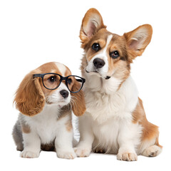 cavalier king charles spaniel puppy  isolated on white background