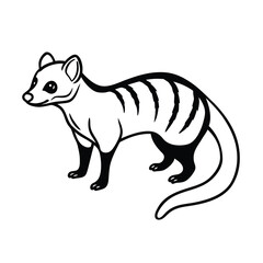 African civet profile line art vector