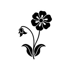Simple Flower Silhouette – Minimalist Vector Illustration