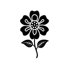 Simple Flower Silhouette – Minimalist Vector Illustration