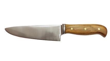 Kitchen Butcher Knife Wooden Handle Isolated Transparent Background