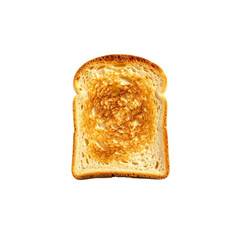 Golden brown toasted bread slice isolated on eat food on transparent background