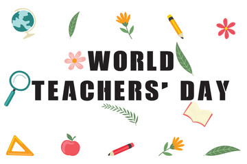 World Teachers  Day October Celebration Awareness Banner and Background Design Template Vector Illustration