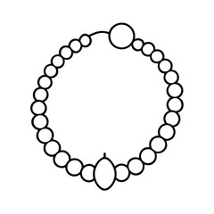 bead strand sketch line art vector