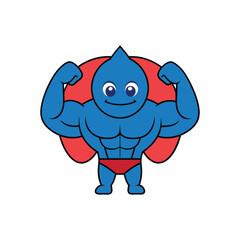 Flat and Minimal Muscle logo vector illustration isolated on white background