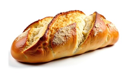 Artisanal Italian bread loaf isolated on white, crust, cuisine, background