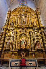 Interiors of Seville gothic cathedral in Andalusia, Spain
