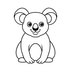 cute koala outline line drawing