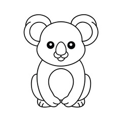 cute koala outline line drawing