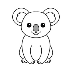cute koala outline line drawing