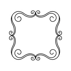 decorative scroll border outline vector line art