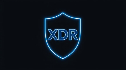 XDR Cybersecurity Shield Icon &ndash; Extended Detection and Response Technology Visual