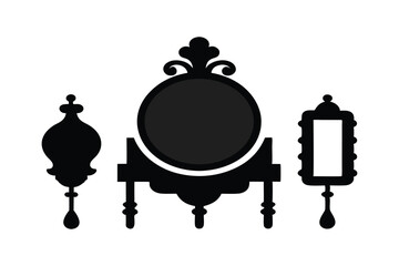 wall-mirror-set-silhuette---vector-art-illustriton.eps