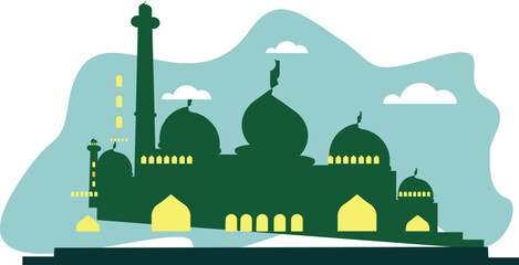 illustration of ramadhan, eid al-fitr and eid al-adha ornament icons, cicik for design needs
